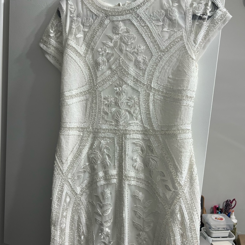 Lulu's White Sequin Embellished Top